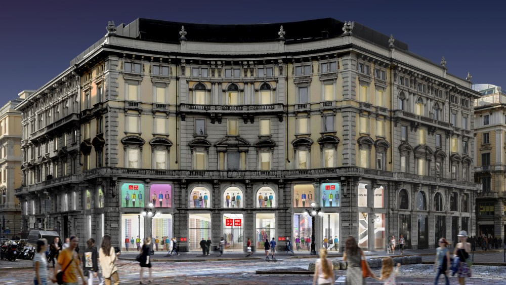 A mock up of the planned Milan Uniqlo store.