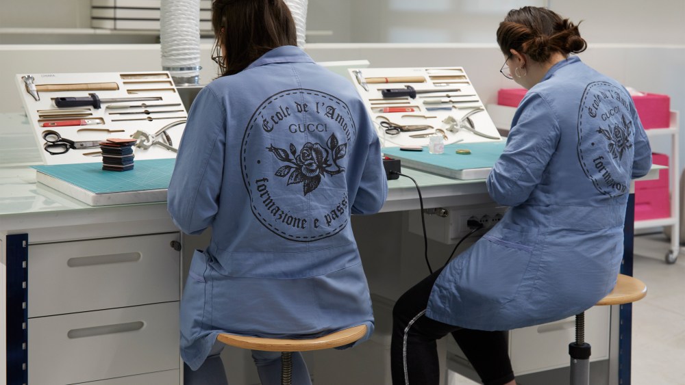 Students attending Gucci's École de l'Amour training program.