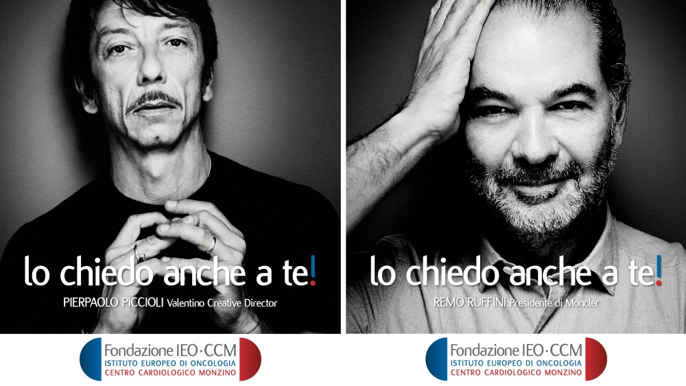 Pierpaolo Piccioli and Remo Ruffini in IEO-CCM Foundation's first campaign.