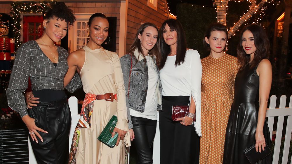 Storm Reid, Zoe Saldana, Araminta Mellon, Tamara Mellon, Ginnifer Goodwin and Abigail SpencerTamara Mellon Palisades Village store launch party, Los Angeles, USA - 11 Dec 2018