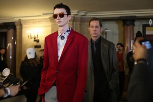 Backstage at Berluti men's fall 2019