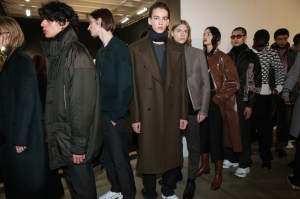 Backstage at Cerruti men's fall 2019