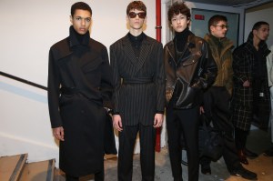 Backstage at Cerruti men's fall 2019