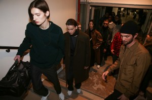 Backstage at Cerruti men's fall 2019