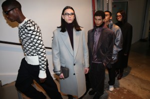Backstage at Cerruti men's fall 2019