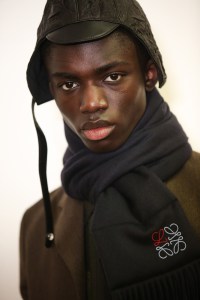 Backstage at Loewe men's fall 2019