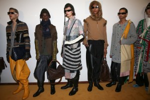 Backstage at Loewe men's fall 2019