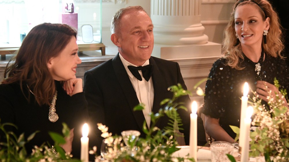 Léa Seydoux, François-Henri Pinault and Uma Thurman at a Boucheron dinner