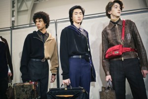 Backstage at Fendi Men's Fall 2019