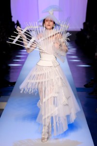 Anna Cleveland on the catwalk