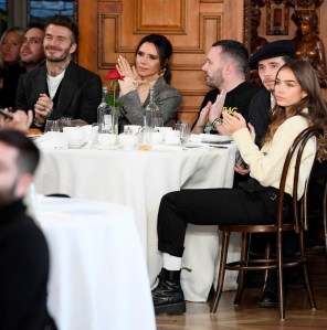 David Beckham, Victoria Beckham, Kim Jones, Brooklyn Beckham and Hana Cross