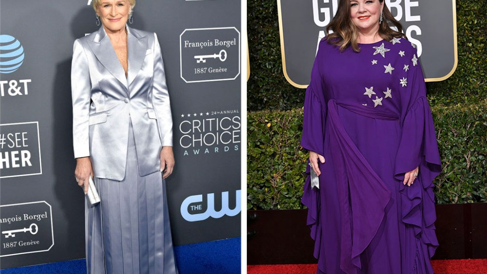 Melissa in Reem Acra from 11 Honore and Glenn Close in Gabriela Hearst at the Critics Choice Awards.