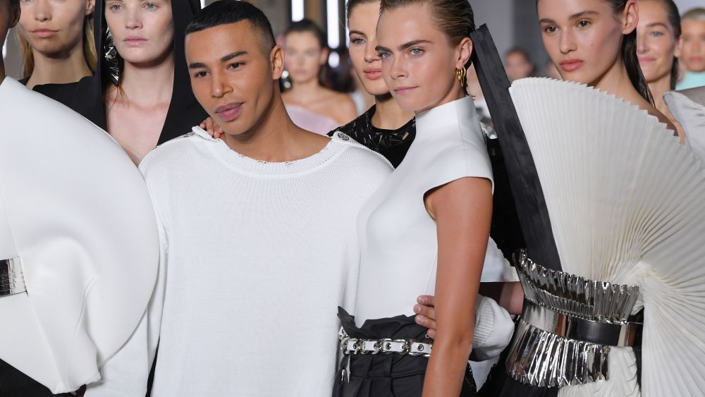 Cara Delevingne, Olivier Rousteing and models on the catwalkBalmain show, Runway, Spring Summer 2019, Paris Fashion Week, France - 28 Sep 2018