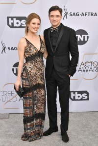 Ashley Hinshaw and Topher Grace
25th Annual Screen Actors Guild Awards, Arrivals, Los Angeles, USA - 27 Jan 2019