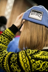 Backstage at Versace Men's Fall 2019
