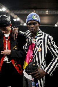 Backstage at Versace Men's Fall 2019