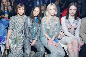 Grace VanderWaal, Cara Santana, Carlotta Kohl and Coca Rocha in the front row at Anna Sui RTW Fall 2019