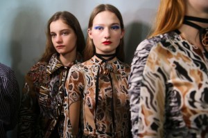 Backstage at Mugler RTW Fall 2019