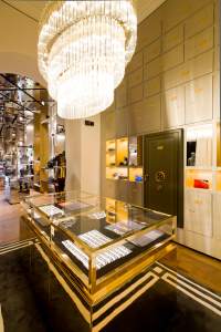 A view of the Balmain store on Rue Saint Honoré in Paris