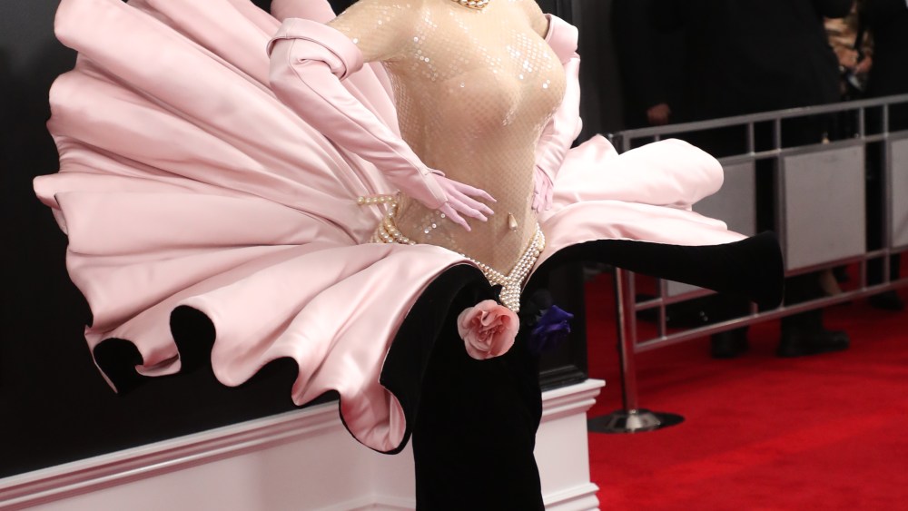 Cardi B in vintage Mugler at the Grammys.