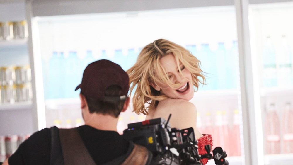 Cate Blanchett on set.