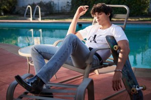 An image from Calvin Klein’s Jeans campaign featuring Noah Centineo.