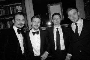 Henry Lloyd Hughes, Joe Dempsie, Jack O'Connell and Joe Cole at the Dunhill pre-BAFTA party