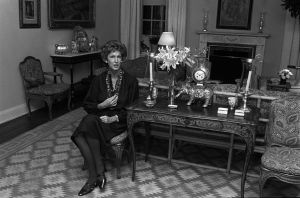 Marella Agnelli, the willowy wife of Fiat head Gianni Agnelli, speaking with Women's Wear Daily about her new fabric-designing venture.Marella Agnelli, New York
