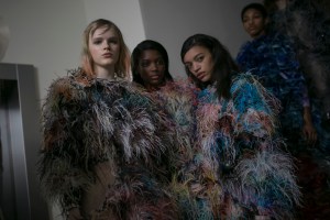 Backstage at Mary Katrantzou RTW Fall 2019