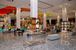 The aisle-free main floor has plenty of elbow room.