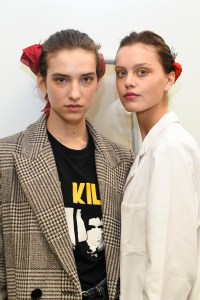 Backstage at Issey Miyake RTW Fall 2019