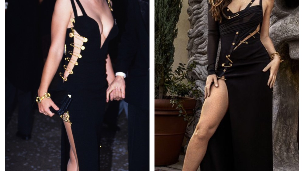 Elizabeth Hurley Versace Safety Pin Dress