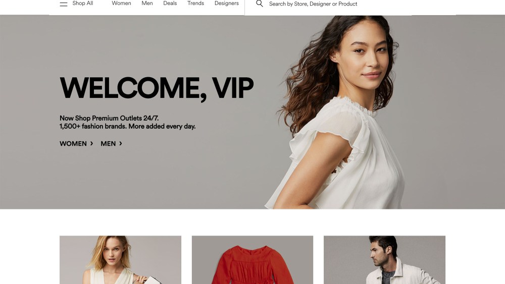 The Simon Premium Outlets website.