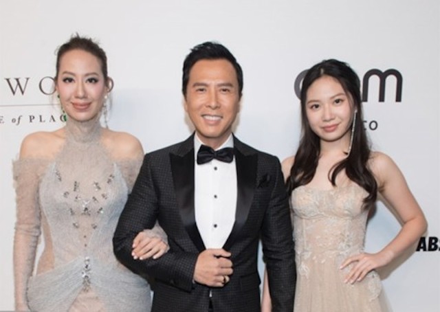Donnie Yen and family at the amfAR Hong Kong 2019 gala.