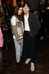 Brooklyn Beckham and Hana Cross at Pat McGrath's 'A Technicolour Odyssey' campaign launch party at Brasserie of Light, Selfridges
