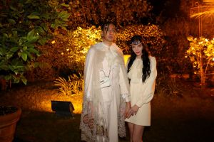 Ghali with Maria Carla Boscono at Gucci Cruise 2020.