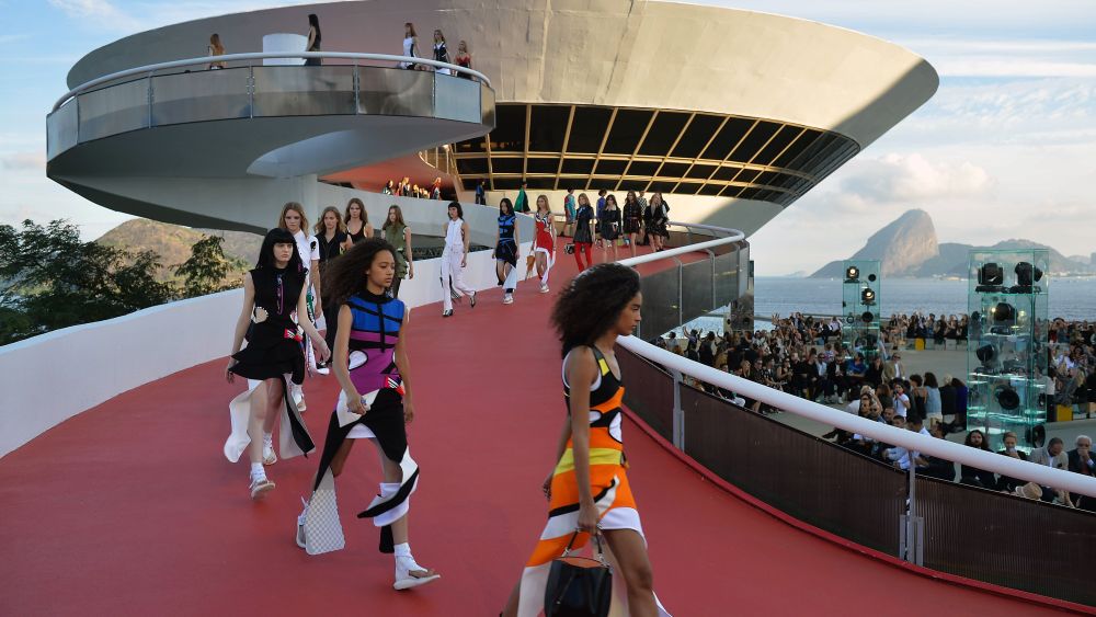 Louis Vuitton's 2017 cruise collection at the Contemporary Art Museum of Niterói in Rio De Janeiro, Brazil.