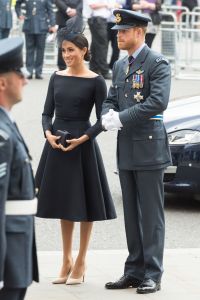 Meghan Duchess of Sussex and Prince Harry attends a service at Westminster Abbey to make the100th anniversary of the Royal Air Force at Westminster Abbey100th Anniversary of the Royal Air Force, Westminster Abbey, London, UK - 10 Jul 2018The RAF, the world's first independent air force was founded on 1 April 1918, independent of the British Army and Royal Navy. WEARING DIOR