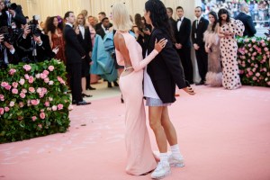 Hailey Bieber in Alexander Wang with the designer.