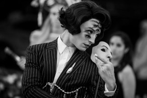 Ezra Miller in Burberry.