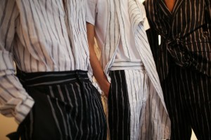 Backstage at Chalayan Men's Spring 2020 photographed in London on 09 June 2019