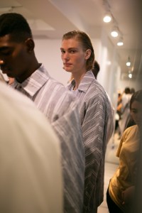 Backstage at Chalayan Men's Spring 2020 photographed in London on 09 June 2019