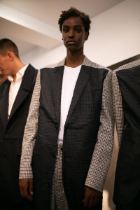 Backstage at Chalayan Men's Spring 2020 photographed in London on 09 June 2019