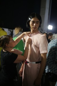 Backstage at Heron Preston Men's Spring 2020