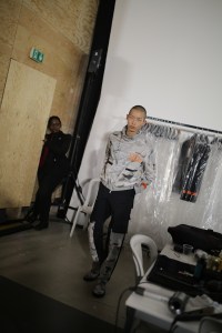 Backstage at Heron Preston Men's Spring 2020