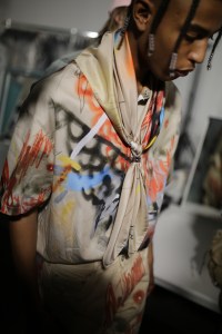 Backstage at Heron Preston Men's Spring 2020