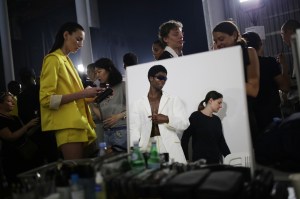 Backstage at Heron Preston Men's Spring 2020