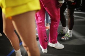 Backstage at Heron Preston Men's Spring 2020