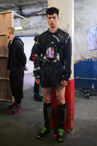 Backstage at JordanLuca Men's Spring 2020 photographed in London on 08 June 2019