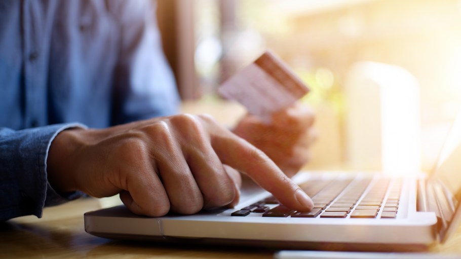 keyboard hand credit card purchase